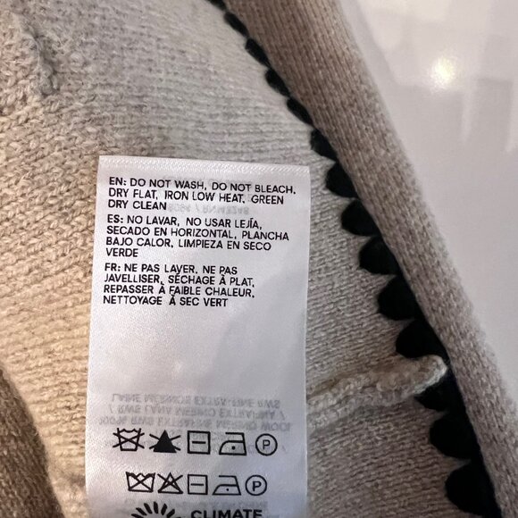 Reformation Isabelle Regenerative Wool Sweater Jacket Beige Size L - Picture 9 of 9